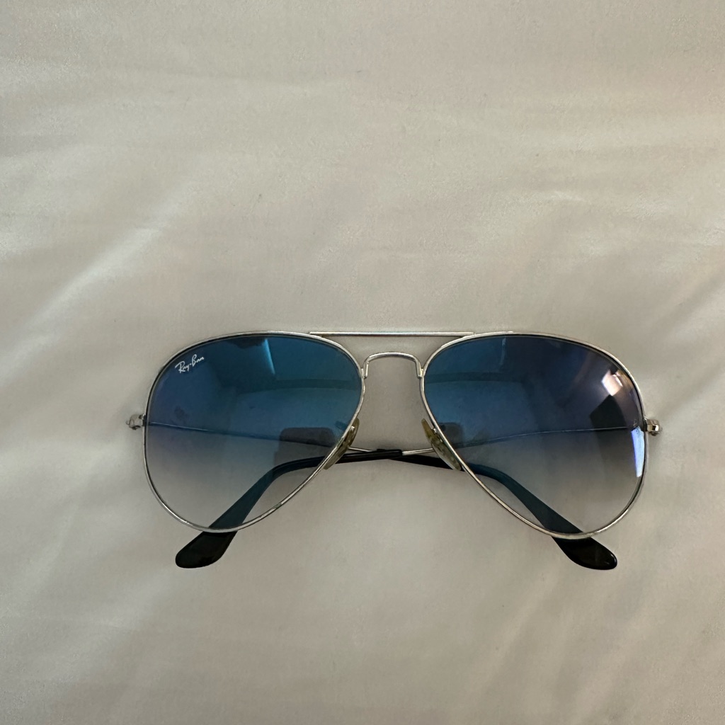 Ray-Ban Silver And Blue Aviator Sunglasses